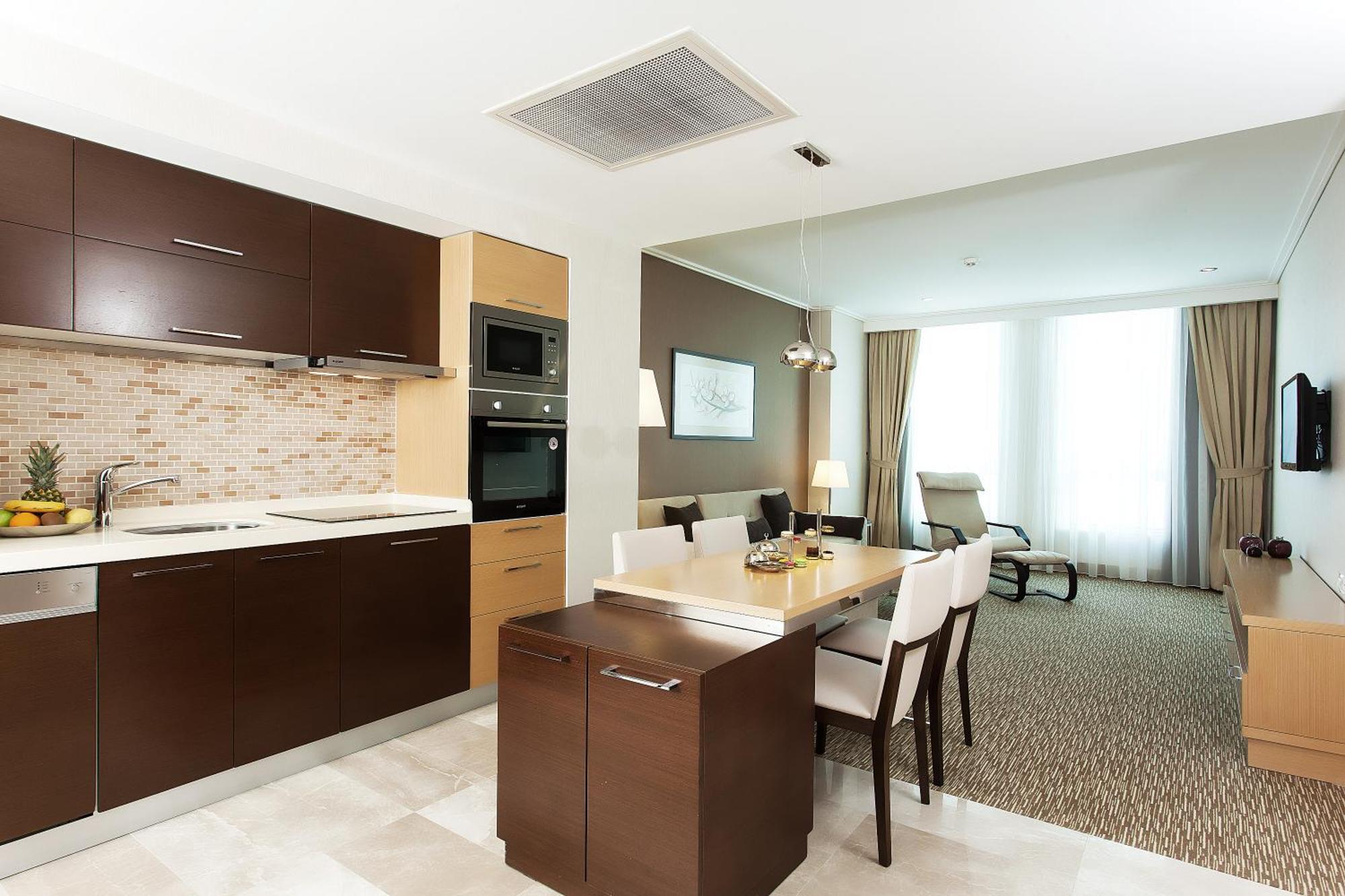 One-Bedroom Apartment Kitchen City View